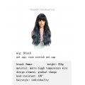 Long Hair Big Wave Air Bangs Gradient Color Full Head wig
