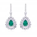 New arrival Retro and noble 925 silver cultured emerald female gemstone earrings