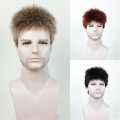 New Men's Short Hair Fluffy Burr Multi-color Chemical Fiber Wig
