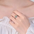 Simple design sense of sun and moon stacking rings for women set with diamonds for couples