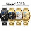 High-end mechanical watch for men, fully automatic, stylish square hollow watch, waterproof mechanical watch for men