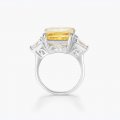 925 sterling silver European and American luxury atmosphere fashion colorful yellow ring inlaid with imported high carbon diamon