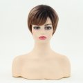 New Women's fashion short Straight Hair Oblique Bangs Temperament short Wave wave Chemical Fiber Wig