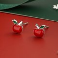 S925 sterling silver needle Christmas series small fresh and sweet temperament earrings