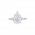 Hot Sale Ice Flower Cut 2 Carat 7x10mm Water Drop 925 Sterling Silver Platinum Electroplated Ring