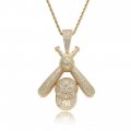 Baseball cap pendant micro inlaid zircon necklace hip hop 18k gold personality trend men hip hop jewelry