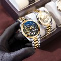 CHENXI watch men's mechanical watch waterproof luminous sun, moon and stars inlaid diamond fully automatic hollow mechanical wat