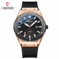 Chenxi new trend fashion men's watch calendar waterproof rivet silicone strap manufacturer quartz watch