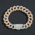 15mm bracelet bubble chain Cuban chain inlaid zircon personality men's hip-hop jewelry