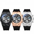 Chenxi multifunctional watch for men, three-eye six-pin cross-border live source manufacturer, silicone calendar waterproof quar